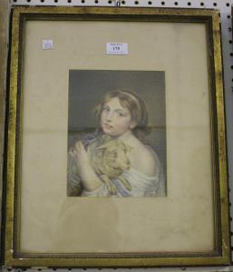 Szczepanowska Vanda,Portrait of a Young Lady holding a Lamb,19th century,Tooveys Auction 2017-11-01