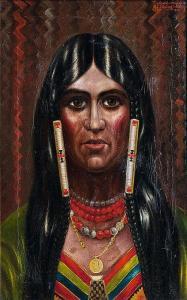 SZCZYGIELSKI Max Franz 1886,Shoshone Indian Woman,Stahl DE 2015-02-28
