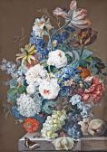 SZENTGYORGYI Janos 1794-1860,Still life with flowers and fruits,1831,Nagyhazi galeria HU 2015-05-27