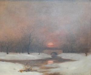 SZENTMIKLOSSY Zoltan 1878-1916,A winter landscape at sunset,Fieldings Auctioneers Limited 2013-10-05