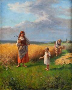 SZERNER Vladyslav Karol 1870-1936,At harvest time,Desa Unicum PL 2023-07-25