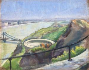 SZINES ELEMER 1886-1953,View from the Gellért hill,Pinter HU 2020-08-15