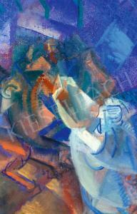 SZOBOTKA Imre 1890-1961,Cubist Composition in Blue,1913,Kieselbach HU 2023-12-17