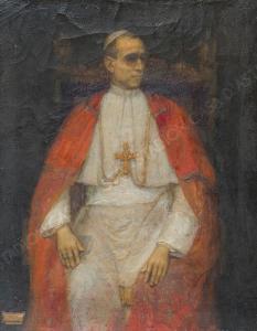 SZOLDATICZ Giorgio 1873-1955,Ritratto di Papa Pio XII,Stadion IT 2023-06-19