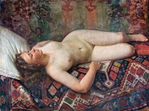 SZOLLOSI Janos 1884,Sleeping nude,Nagyhazi galeria HU 2017-05-30