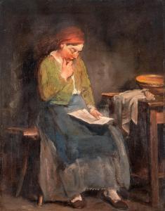 SZULE Peter 1886-1944,The letter,1930,Nagyhazi galeria HU 2023-12-12