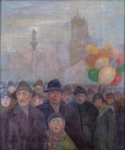 SZYGELL Stanislaw 1881-1941,The spectacle at the Castle Square in Warsaw,Desa Unicum PL 2022-12-15