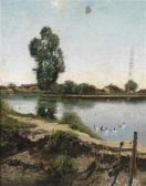 TÖLGYÖSSY Arthur 1853-1920,RiverLandscape with Ducks,Palais Dorotheum AT 2011-06-09