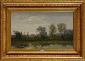 T'SCHARNER Théodore 1826-1906,Paysage lacustre,VanDerKindere BE 2018-01-16