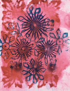 TAAFFE Philip 1955,Untitled - Red and Blue Flowers,1995,Levis CA 2024-04-21