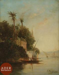 TABAR Léopold 1818-1869,Caïques sur les bords du Bosphore,Ader FR 2018-11-27