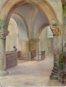 TABARY Emile 1857-1927,intérieur d\’église à,Le Calvez FR 2020-04-19