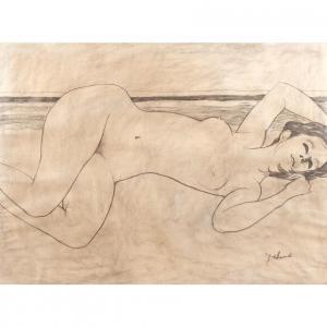 TABAUD Jean Gilbert 1914-1996,Reclining female nude,Butterscotch Auction Gallery US 2023-11-19