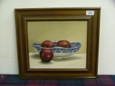 TABER Jacqueline 1946,Apples in a Blue and White Dish,Reeman Dansie GB 2008-03-08