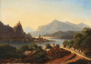 TAFTRUP Andrea Brigitte 1825-1914,Swiss mountainlandscape with a lake,Bruun Rasmussen DK 2019-06-03