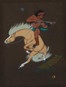 TAHOMA Quincy 1921-1956,Navajo Warrior,1941,Santa Fe Art Auction US 2024-02-08
