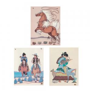 TAHOMA Quincy 1921-1956,Untitled (Runaway Stallion),1955,Santa Fe Art Auction US 2023-03-15