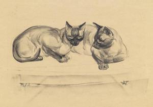 TAIT Agnes 1894-1981,Siamese Cats.,1925,Swann Galleries US 2009-11-20