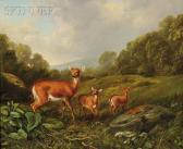 TAIT Arthur Fitzwilliam 1819-1905,Doe and Fawns in a Landscape,Skinner US 2009-09-11