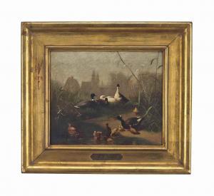 TAIT Arthur Fitzwilliam 1819-1905,Ducks in a Barnyard Pond,1885,Christie's GB 2017-01-19