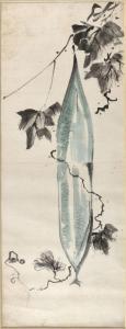 TAITO Katsushika II 1810-1853,Courge verte accrochée à une branche,Beaussant-Lefèvre FR 2024-02-02