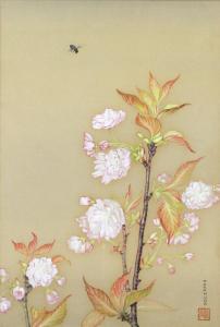 TAKAMURA Kotaro 1883-1956,Yamazakura and Bee,Clars Auction Gallery US 2019-04-13