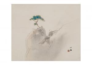 TAKEUCHI Seiho 1864-1942,A PINE TREE IN THE WINTER MOUNTAIN,Ise Art JP 2023-09-23