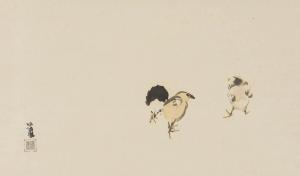 TAKEUCHI Seiho 1864-1942,Chicken chicks,Mainichi Auction JP 2023-01-13