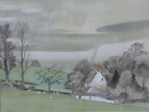 Takezo Sato 1891-1972,Cottage in Dorset,Dreweatts GB 2015-01-29