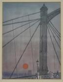 Takezo Sato 1891-1972,Sunset from Albert Bridge,Tooveys Auction GB 2020-09-17
