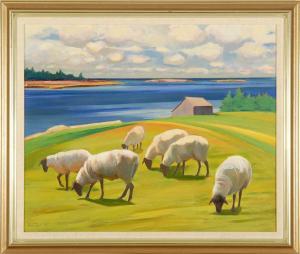 TALBOT ANNE,Seascape with Sheep,1985,Eldred's US 2009-08-12
