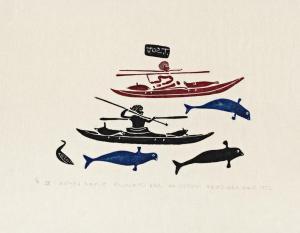 TALIRUNILI Joe 1893-1976,Two Joes Go Whale Hunting,1972,Walker's CA 2017-11-22