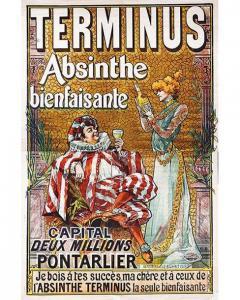 TAMAGNO 1871-1930,Absinthe Terminus Bien Faisante ( Sarah Bernardht ,1900,Artprecium FR 2020-07-08