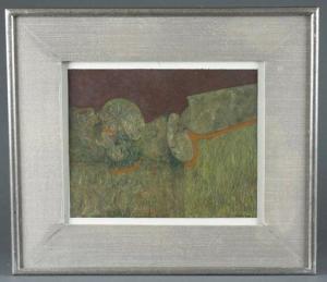 TAMARIZ EDUARDO 1945,Untitled green, red, and orange abstract,1976,Quinn & Farmer US 2020-01-25