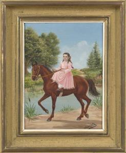 TAMARIZ Francisco 1900-1900,Portrait of a Girl on a Pony,New Orleans Auction US 2012-03-03