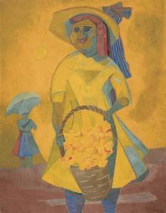 TAMAYO Rufino 1899-1991,Girl with Yellow Flowers (Muchacha con flores),1946,Christie's GB 2005-11-15