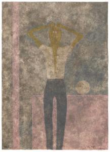 TAMAYO Rufino 1899-1991,Hombre con Brazos Sobre La Cabeza,1984,John Moran Auctioneers US 2024-04-23