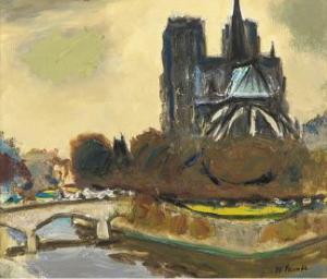 TANABE Miematsu 1897-1971,Norte Dame in Late autumn,Mainichi Auction JP 2023-08-03