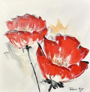 TANG peter 1900-1900,a study of red flowers,20th Century,John Nicholson GB 2024-01-24