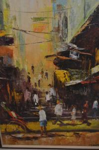 TANG Ping,Figures in a street scene,20th Century,Lawrences of Bletchingley GB 2022-02-01