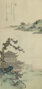 Tang Yiying 1904-1999,LANDSCAPE WITH PAVILION,1947,Sotheby's GB 2018-03-23