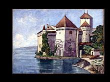 TANGNY Eugéne 1830-1899,SCHLOSS CHILLON IM SOMMER,Hampel DE 2002-03-22