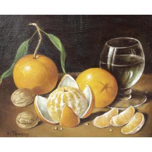TANGUY Richard 1937,a still life study with oranges, walnuts and a dri,Fellows & Sons GB 2022-09-14