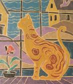 TANNAHILL Mary 1863-1951,A Provincetown Cat,Rachel Davis US 2017-03-25