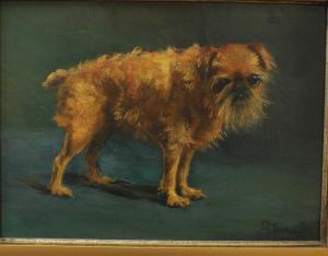 TANNER Ethel L. 1900-1900,Portrait of a standing brown terrier/pekinese cros,1924,Wotton 2020-09-21