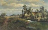 TANNERT Ernst 1865,Landschaft mit Wassermühle und angrenzendem Dor,Hargesheimer Kunstauktionen 2008-01-19