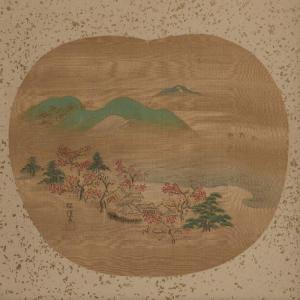 TANSHIN Kano 1653-1718,Cherry blossom landscape fan design,Rosebery's GB 2020-11-11