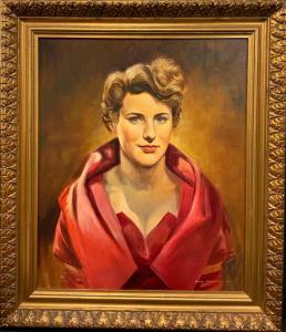 TANSLEY Eric,Portrait of the Lady in the Red Dress,1957,Bamfords Auctioneers and Valuers 2022-02-17