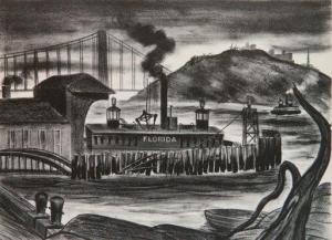 TANZER Julius 1905-1963,Hudson River Ferry,Rachel Davis US 2020-10-24