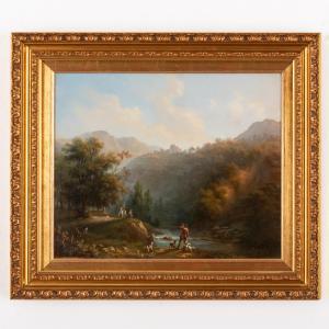 TAPARELLI Massimo 1790-1862,Paesaggio fluviale con cacciatori,Wannenes Art Auctions IT 2023-02-02